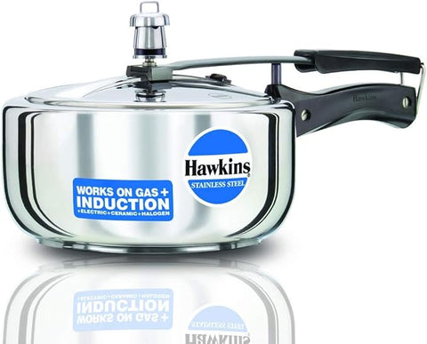 Hawkins Stainless Steel Wide Pressure Cooker 3Lt