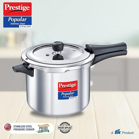 Prestige Popular Svachh Stainless Steel Pressure Cooker 5L