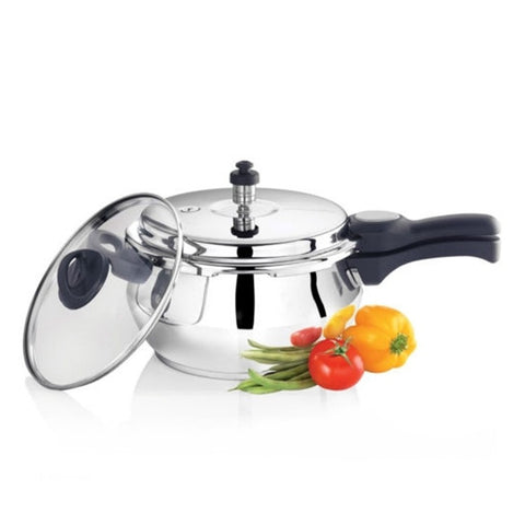 Premier Stainless Steel Pressure Cooker with Glass Lid 5Lt