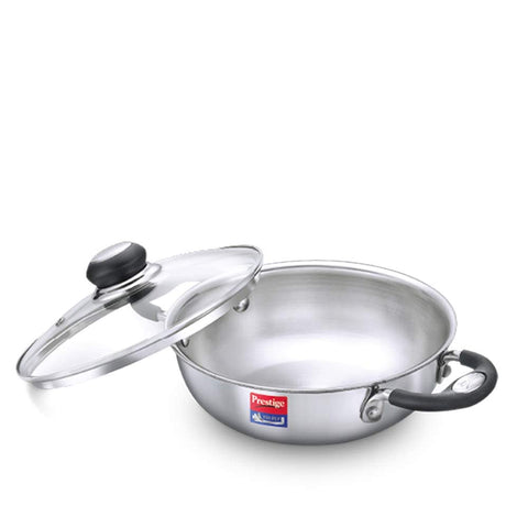 Prestige Tri Ply Splendor 28Cm Kadai With Glass Lid (4.25L)