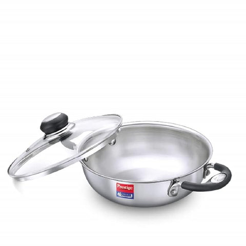 Prestige Tri Ply Splendor 24Cm Kadai With Glass Lid (2.7L)