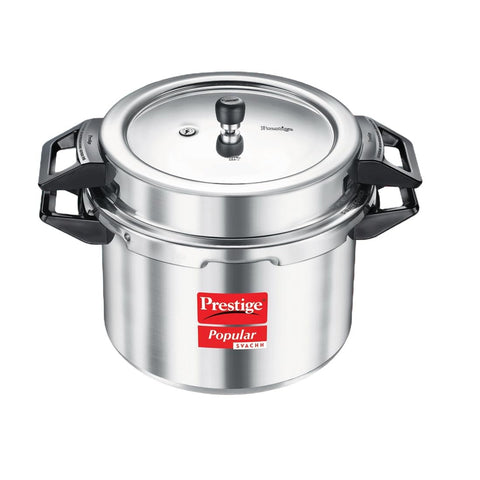 Prestige Popular Svachh Aluminium Pressure Cooker 20L | Controls Spillage|Metallic Safety Plug| Controlled Gasket-Release System