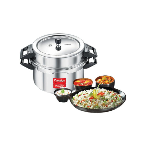 Prestige Popular Svachh Aluminium Pressure Cooker 16L| Controls Spillage |Metallic Safety Plug|Controlled Gasket-Release System