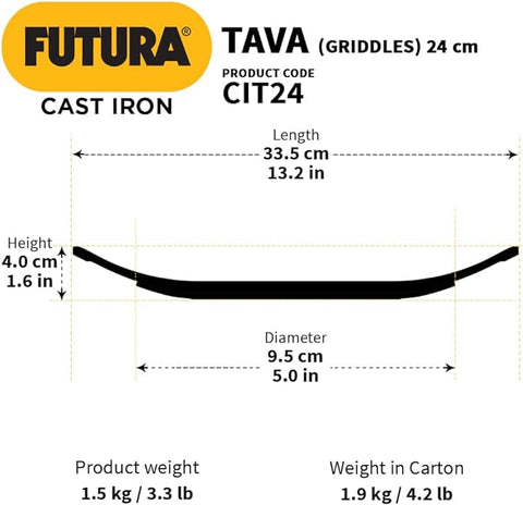 Futura Cast Iron Tava 24Cm