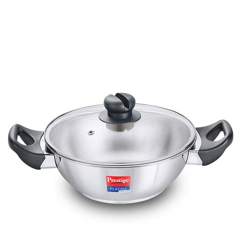 Prestige Platina Popular Stainless Steel Kadai 28Cm/4.6L