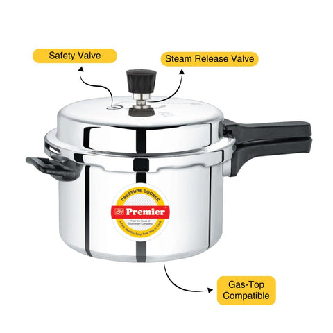 Premier Netraa Aluminium Pressure Cooker 3L