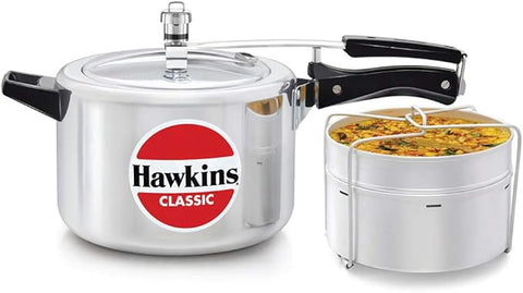 Hawkins Classic Aluminum Pressure Cooker 5Lt With Separators