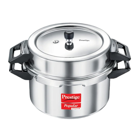 Prestige Popular Svachh Aluminium Pressure Cooker 16L| Controls Spillage |Metallic Safety Plug|Controlled Gasket-Release System