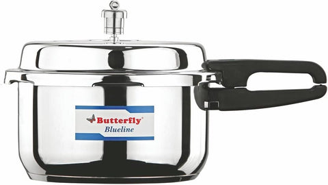 Butterfly Blueline Stainless Steel Outer Lid Indian Pressure Cooker - 10 Litres Capacity