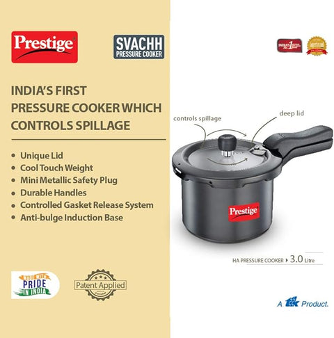 Prestige SVACHH Pressure Cooker Hard Anodised 3 L