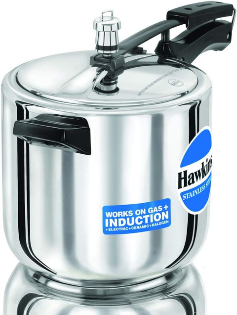 Hawkins Stainless Steel Induction Compatible Pressure Cooker 6Lt