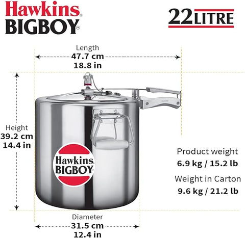 Hawkins Bigg Boy Pressure Cooker 22Lt