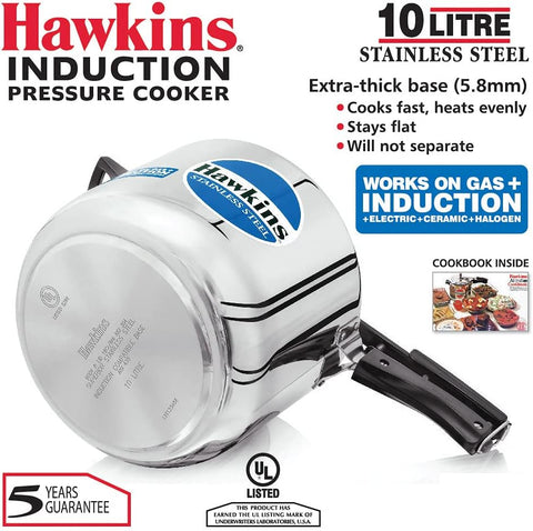 Hawkins Stainless Steel Pressure Cooker 10Lt