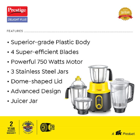 Prestige Delight Plus 750W Mixer Grinder