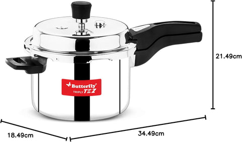 Butterfly Tez Triply Stainless Steel Pressure Cooker 5L