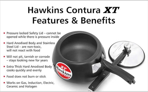 Hawkins Contura Xt Black  5Lt Pressure Cooker