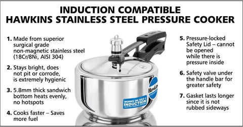 Hawkins Stainless Steel 2L Pressure Cooker