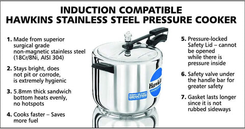 Hawkins Stainless Steel Pressure Cooker 10Lt