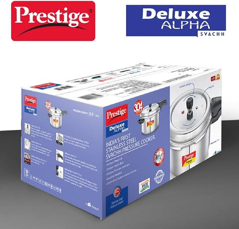 Prestige Deluxe Alpha SVACHH Stainless Steel Pressure Cooker 5.5 Litre