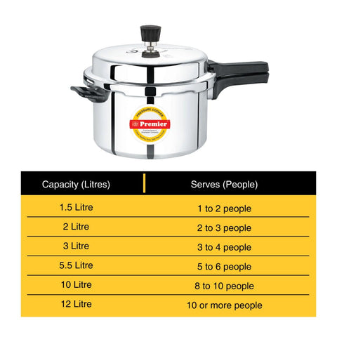 Premier Netraa Aluminium Pressure Cooker 3L