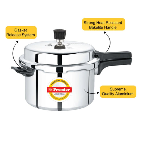 Premier Netraa Aluminium Pressure Cooker 3L