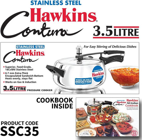 Hawkins Stainless Steel Contura Pressure Cooker 3.5lt