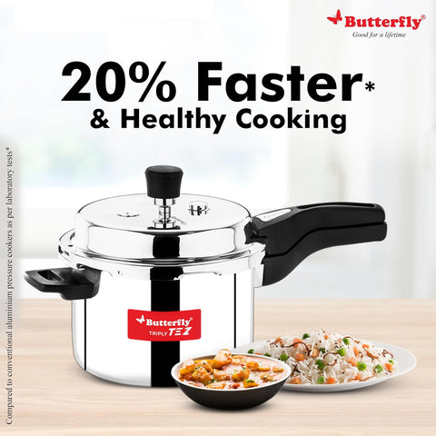 Butterfly Tez Triply Stainless Steel Pressure Cooker 3L
