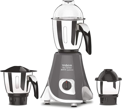 Vidiem Eva Carbon Mixer Grinder, 750W, 3 Jars (Black)