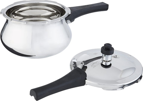 Prestige Deluxe Plus Aluminium Mini Handi Pressure Cooker 3L (Polished)