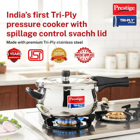 Prestige 5L Triply Svachh Outerlid Pressure Cooker Handi