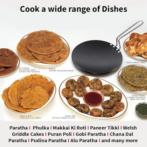 Futura Hard Anodised Tava Griddle 26Cm Diameter 4.88Mm Thickness