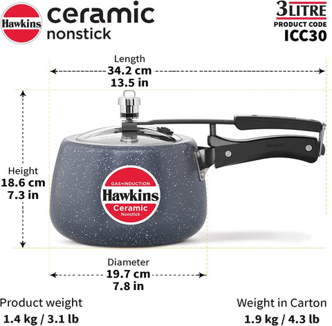Hawkins Ceramic Nonstick Induction Compatible 3L