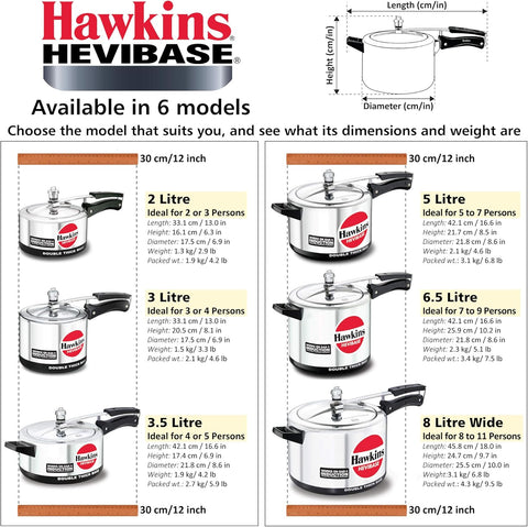 Hawkins Hevibase Pressure Cooker 6.5 Litre