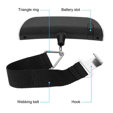 Portable Scale Digital LCD Display 110lb/50kg Electronic Luggage Hanging Suitcase Travel Weighs Baggage Bag Weight Balance Tools - (Delivery estimated 2-3 Weeks)