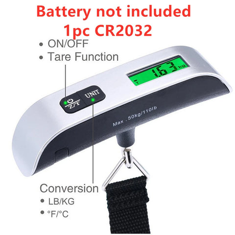 Portable Scale Digital LCD Display 110lb/50kg Electronic Luggage Hanging Suitcase Travel Weighs Baggage Bag Weight Balance Tools - (Delivery estimated 2-3 Weeks)