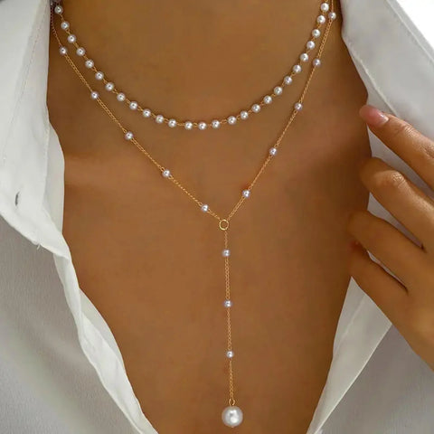 New Shiny Butterfly Necklace Ladies Exquisite Double Layer Clavicle Chain Necklace Jewelry for Ladies Gift