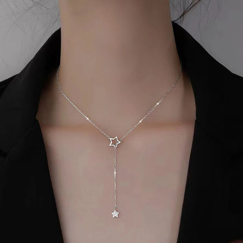 New Shiny Butterfly Necklace Ladies Exquisite Double Layer Clavicle Chain Necklace Jewelry for Ladies Gift