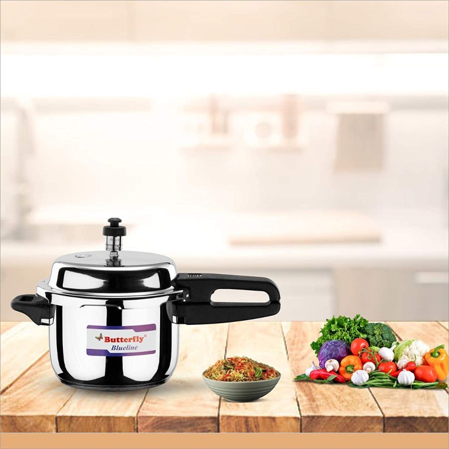 Butterfly Blue Line Stainless Steel Pressure Cooker 3L Indian Grinders