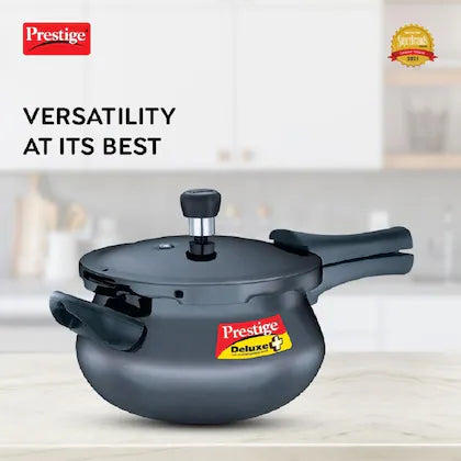 Prestige Deluxe Plus Hard Anodised Junior Handi Pressure Cooker 5 Litr Indian Grinders