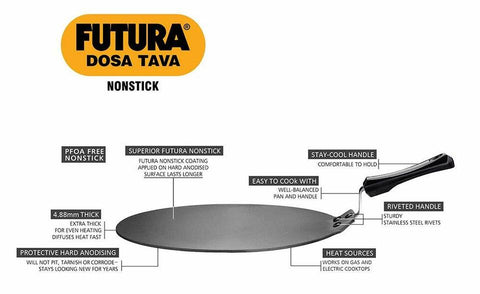 Futura Non-Stick 330mm Diameter 4.88 mm Thickness Dosa Tawa