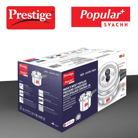 Prestige Popular Plus SVACHH Aluminium Pressure Cooker 2 Litre (Tall)