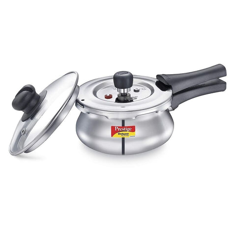 Prestige Deluxe Alpha Stainless Steel Pressure Handi With Glass Lid 1.5L